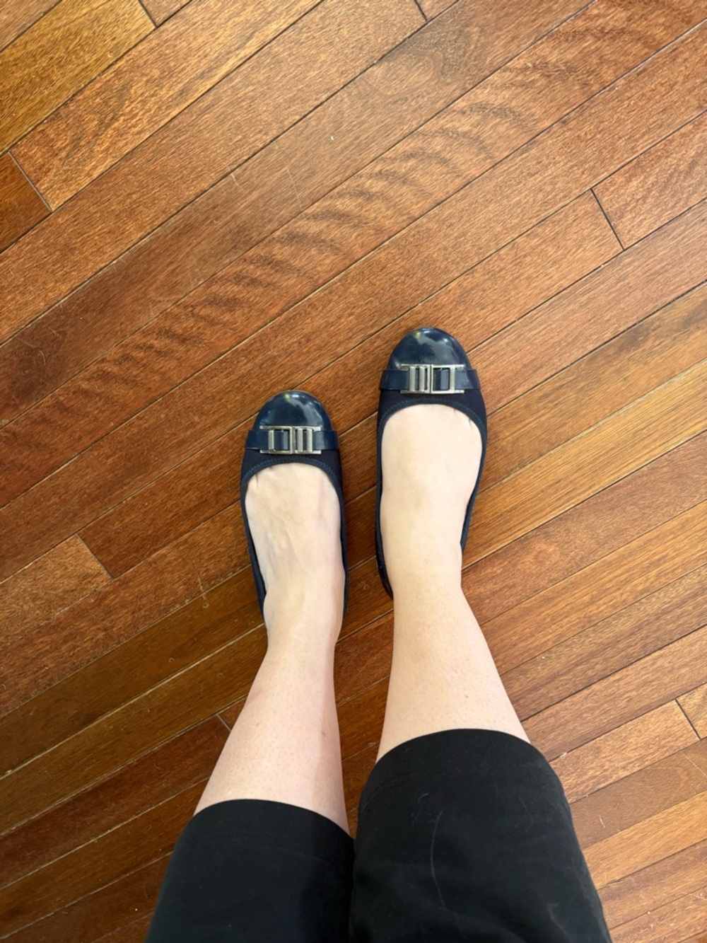 Anne Klein Sport Women's navy Ballet Flats well worn